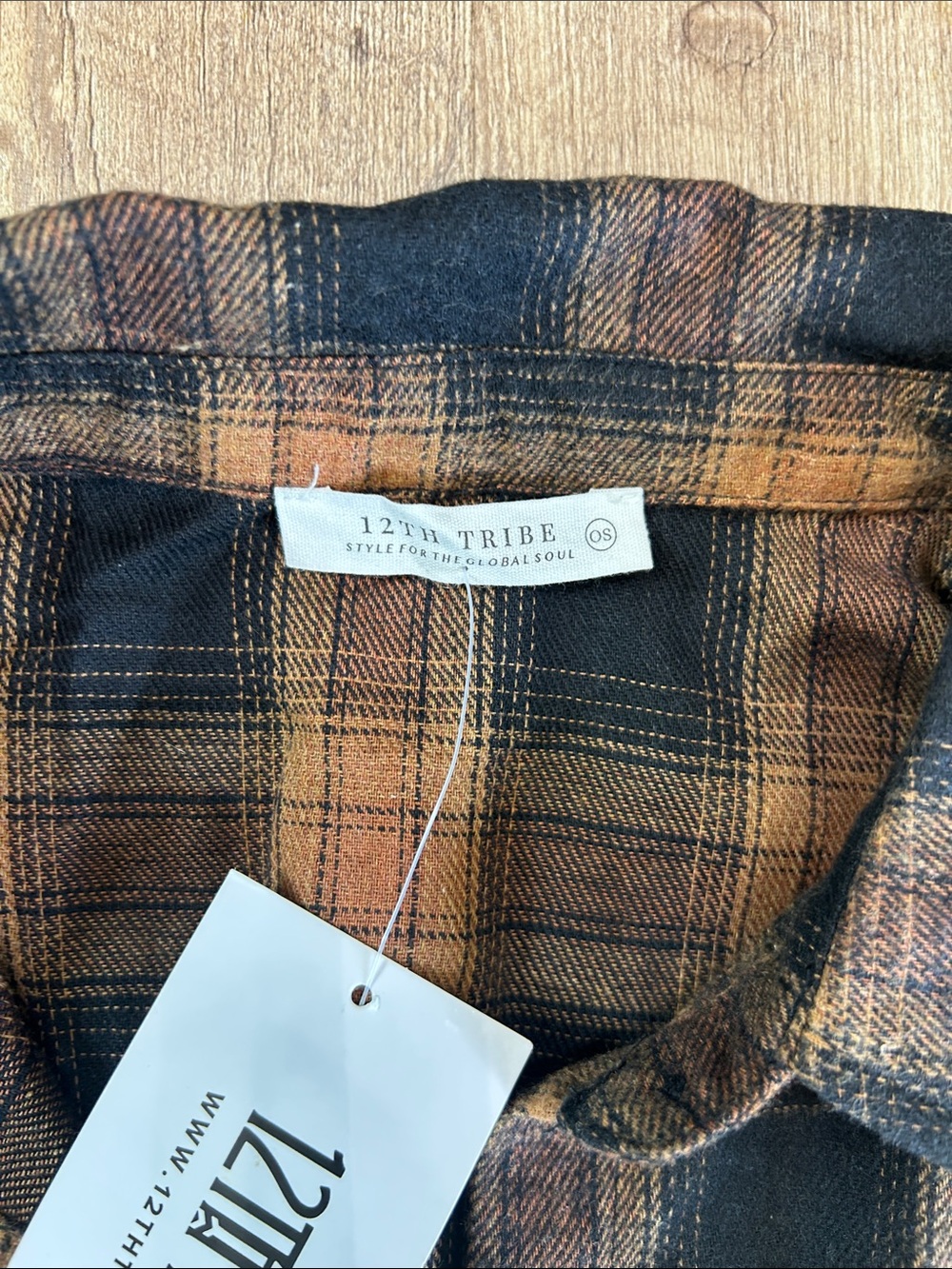 Women’s  Plaid Flannel Shirt - Black and brown - Picture 7 of 8